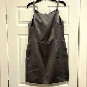 CDC 90’s Vintage Silver Square Neck Cocktail Evening Dress Women’s Size 12